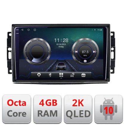 Navigatie CHRYSLER Jeep Manual C-202 Android Octa Core Ecran 2K QLED GPS 4G 4+32GB 360 KIT-202+EDT-E410-2K v3