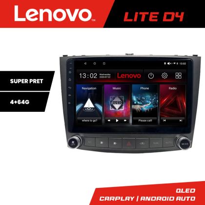 Navigatie Lexus IS 2005-2011 Lenovo Kit- IS 4+64 GB Android Waze USB Navigatie Internet Youtube Radio