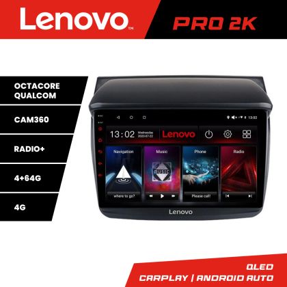 Navigatie Mitsubishi L200 2006-2014 Lenovo Kit-094 8 core QLED 2K 4+64 360 Android Waze USB Navigatie Internet Youtube Radio