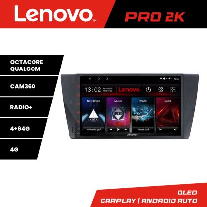 Navigatie BMW Seria 3 E90 Lenovo Kit-095 8 core QLED 2K 4+64 360 Android Waze USB Navigatie Internet Youtube Radio