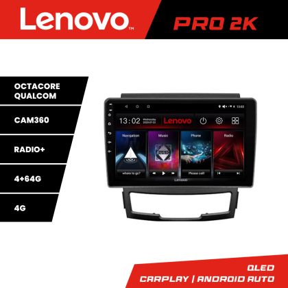 Navigatie Ssangyong Korando 2011-2013 Lenovo Kit-159 8 core QLED 2K 4+64 360 Android Waze USB Navigatie Internet Youtube Radio