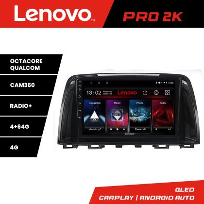 Navigatie Mazda 6 2013-2017 Lenovo Kit-223 8 core QLED 2K 4+64 360 Android Waze USB Navigatie Internet Youtube Radio