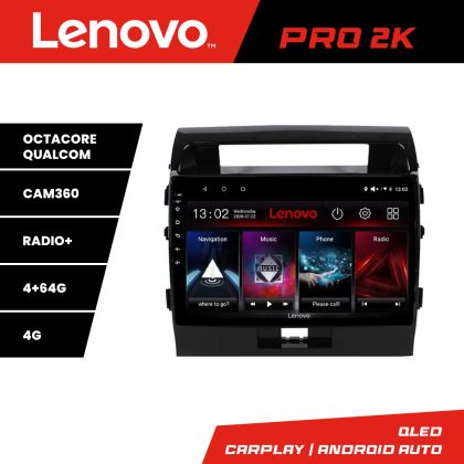 Navigatie Toyota LandCruiser 2008-2015 Lenovo Kit-381 8 core QLED 2K 4+64 360 Android Waze USB Navigatie Internet Youtube Radio v1