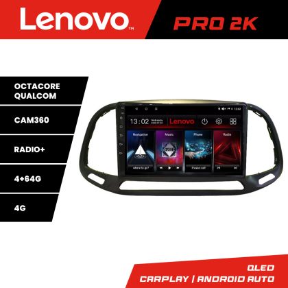 Navigatie Fiat Doblo 2015-2018 Lenovo Kit-DOBLO15 8 core QLED 2K 4+64 360 Android Waze USB Navigatie Internet Youtube Radio