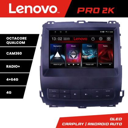 Navigatie Toyota Prado J120 2002-2009 Lenovo Kit- j120 8 core QLED 2K 4+64 360 Android Waze USB Navigatie Internet Youtube Radio