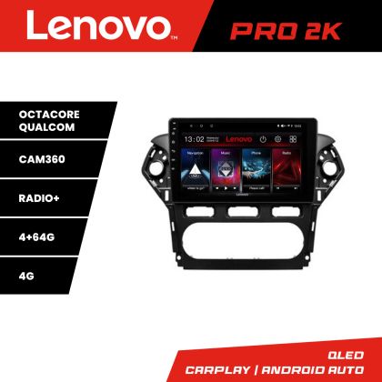 Navigatie Ford Mondeo 2010-2014 Lenovo Kit-MONDEO-CLIMA 8 core QLED 2K 4+64 360 Android Waze USB Navigatie Internet Youtube Radio