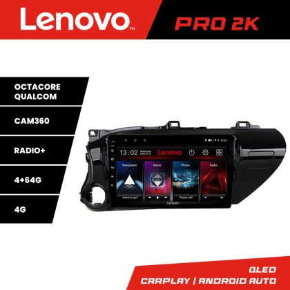 Navigatie Toyota Hilux 2016- Lenovo Kit-TY59 8 core QLED 2K 4+64 360 Android Waze USB Navigatie Internet Youtube Radio