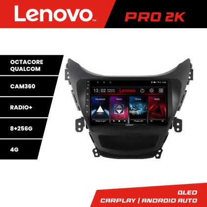 Navigatie Hyundai Elantra 2011-2013 Lenovo Kit-092 8 core QLED 2K 8+256 360 Android Waze USB Navigatie Internet Youtube Radio