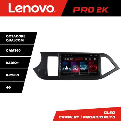 Navigatie Kia Picanto 2011-2015 Lenovo Kit-217 8 core QLED 2K 8+256 360 Android Waze USB Navigatie Internet Youtube Radio