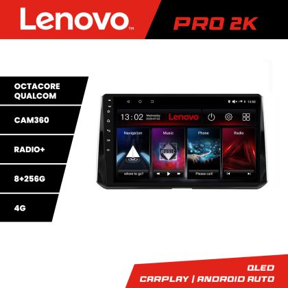 Navigatie Toyota Corolla/Auris 2018- Lenovo Kit-388 8 core QLED 2K 8+256 360 Android Waze USB Navigatie Internet Youtube Radio