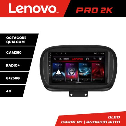 Navigatie Fiat 500 2014- Lenovo Kit-539 8 core QLED 2K 8+256 360 Android Waze USB Navigatie Internet Youtube Radio