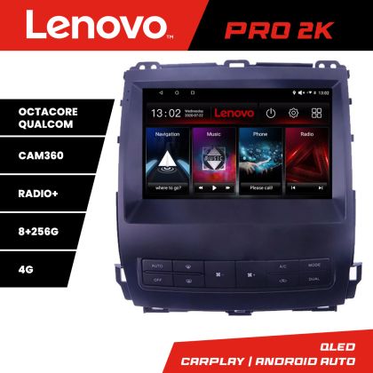 Navigatie Toyota Prado J120 2002-2009 Lenovo Kit- j120 8 core QLED 2K 8+256 360 Android Waze USB Navigatie Internet Youtube Radio