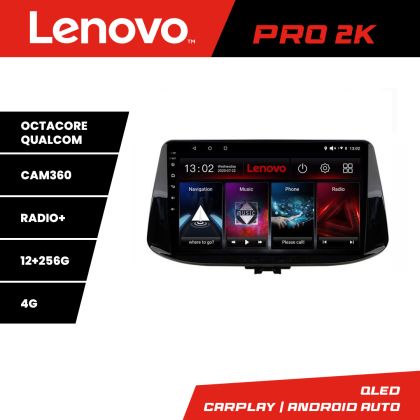 Navigatie Hyundai I30 2017- Lenovo Kit-1041 8 core QLED 2K 12+256 360 Android Waze USB Navigatie Internet Youtube Radio