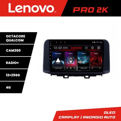 Navigatie Hyundai Kona Lenovo Kit-1058 8 core QLED 2K 12+256 360 Android Waze USB Navigatie Internet Youtube Radio