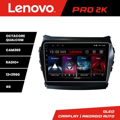 Navigatie Hyundai Santa Fe IX45 2012-2017 Lenovo Kit-209 8 core QLED 2K 12+256 360 Android Waze USB Navigatie Internet Youtube Radio