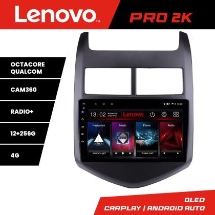 Navigatie Chevrolet Aveo 2010-2013 Lenovo Kit-AVEO10 8 core QLED 2K 12+256 360 Android Waze USB Navigatie Internet Youtube Radio