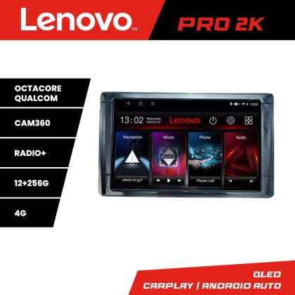 Navigatie Toyota 2DIN Lenovo Kit-TY2DIN 8 core QLED 2K 12+256 360 Android Waze USB Navigatie Internet Youtube Radio