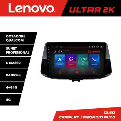 Navigatie Hyundai I30 2017- Lenovo Kit-1041 8 core QLED Qualcomm 4+64 360 Android Waze USB Navigatie Internet Youtube Radio