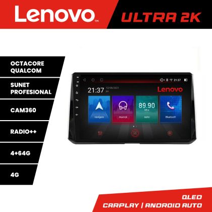 Navigatie Toyota Corolla 2019- Lenovo Kit-388-levin 8 core QLED Qualcomm 4+64 360 Android Waze USB Navigatie Internet Youtube Radio