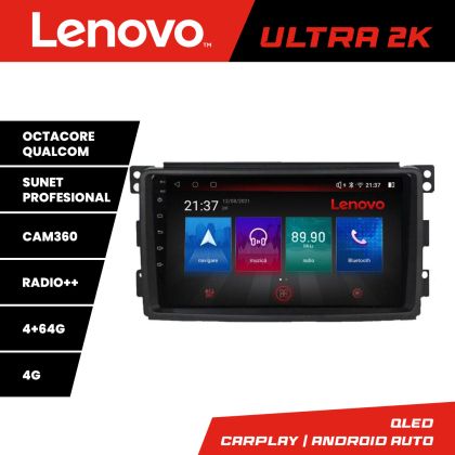 Navigatie Smart 2005-2010 Lenovo Kit-SMART05 8 core QLED Qualcomm 4+64 360 Android Waze USB Navigatie Internet Youtube Radio