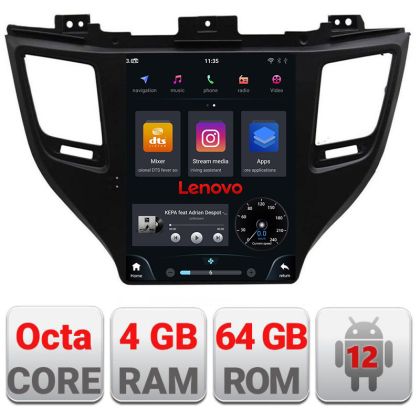 Navigatie Hyundai Tucson 2015-2020 tip tesla radio gps internet Qualcomm 8X 4+64 360 4G carplay android auto  kit-tesla-546+EDT-E