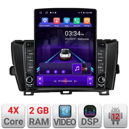 Navigatie Toyota Prius 2009-2014 KIT-TY39 ecran tip TESLA 9.7" cu Android Radio Bluetooth Internet GPS WIFI 2+32 DSP Quad