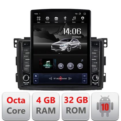 Navigatie Smart 2005-2010 KIT-smart05 ecran tip TESLA 9.7" 8 core 4+32 4G DSP Android Radio Bluetooth Internet GPS WIFI 