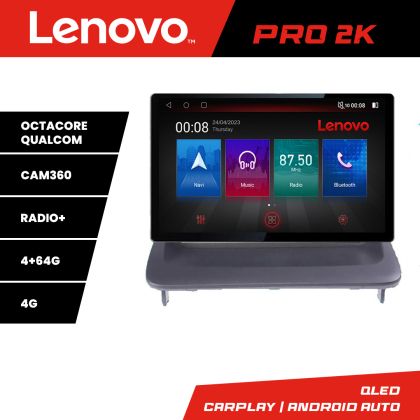 NavigatieVolvo C40 Lenovo PRO 4+64 2K 13 inch qled android 4G DSP gps internet  Kit-C40