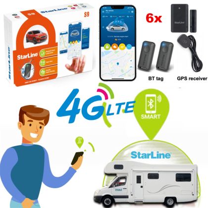 Alarmă auto online Starline CAMPER Premium Security 6, GPS GSM 4G, integrare CAN-OEM, Functie control clima Truma, 2xSIM, Bluetooth