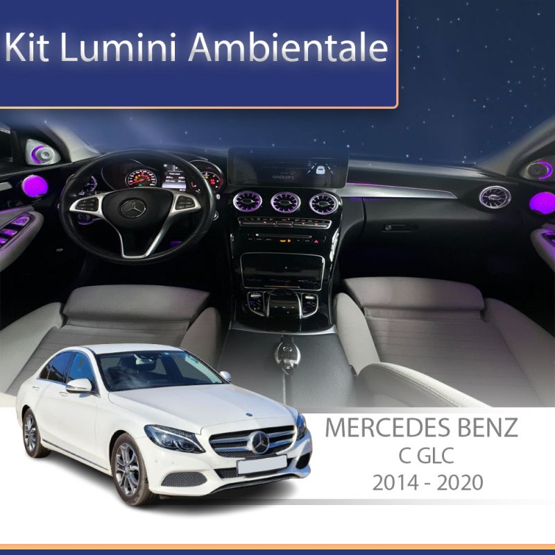 Lumini Ambientale difuzoare rotative stalpi Mercedes C W205 GLC X253 control pe sistemul original sau telefon