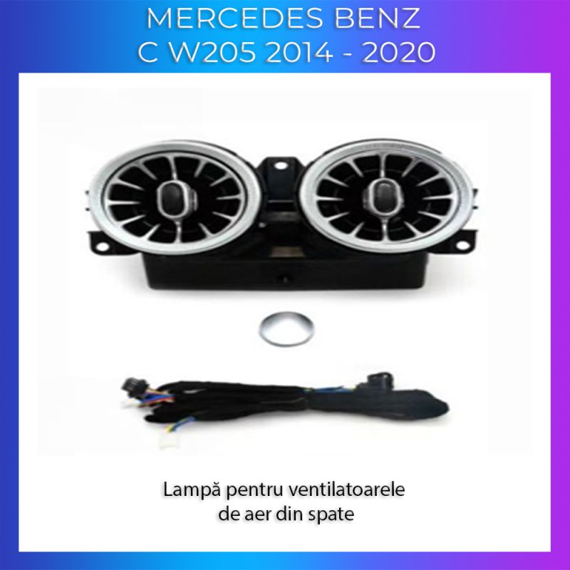 Lumini Ambientale ventilatoare spate Mercedes C W205 GLC X253 control pe sistemul original sau telefon