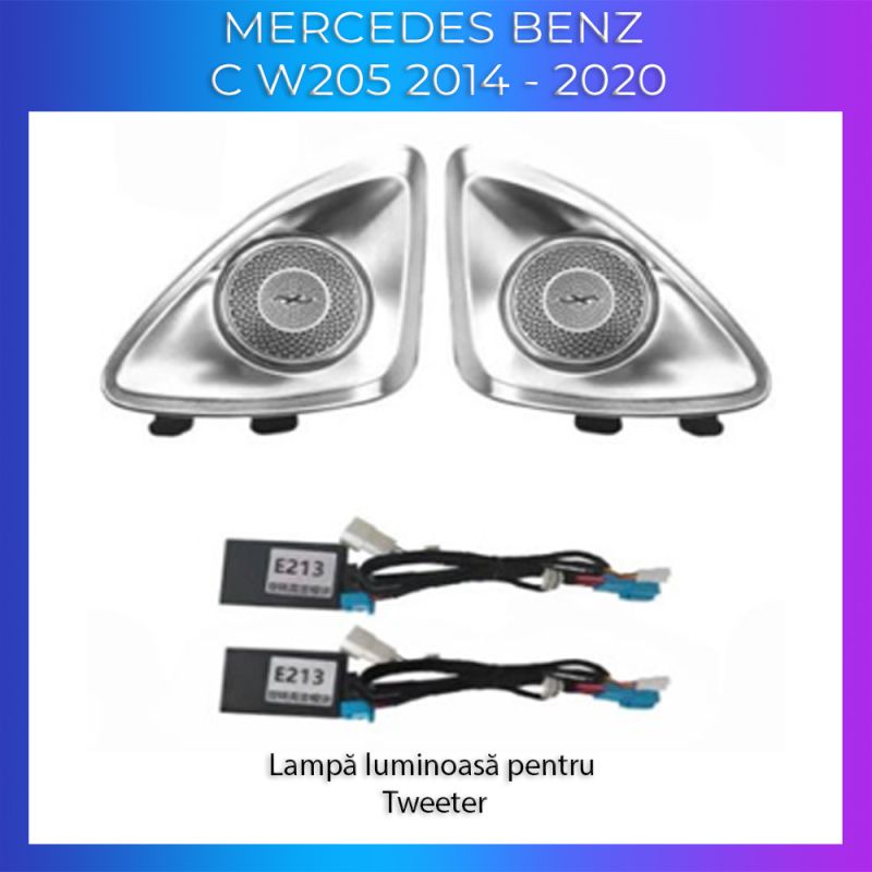 Lumini Ambientale difuzoare rotative stalpi Mercedes C W205 GLC X253 control pe sistemul original sau telefon