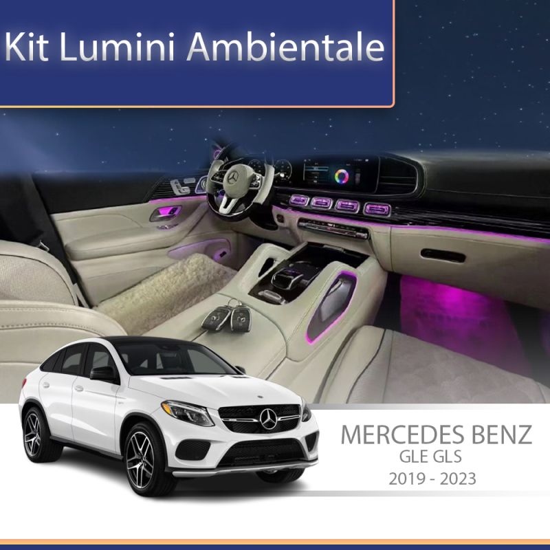 Lumini Ambientale difuzoare stalpi rotative Mercedes GLE GLS W166 control pe sistemul original sau telefon