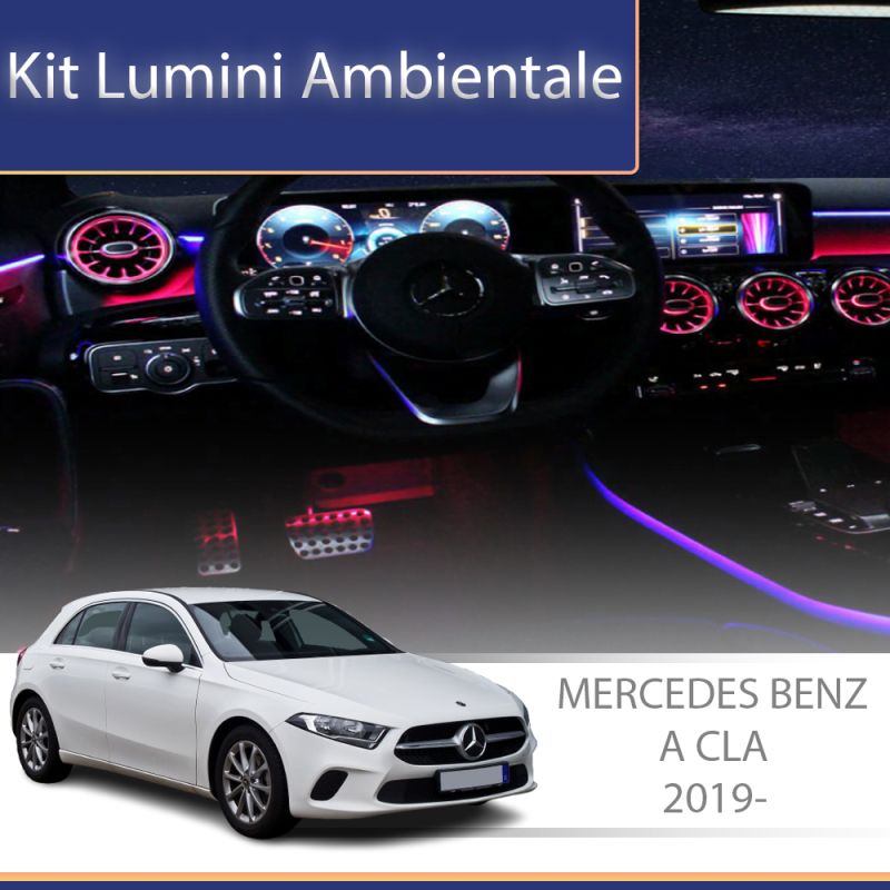 Lumini Ambientale trimuri usi picioare 64 de culori Mercedes A W177 CLA W118 control pe sistemul original sau telefon