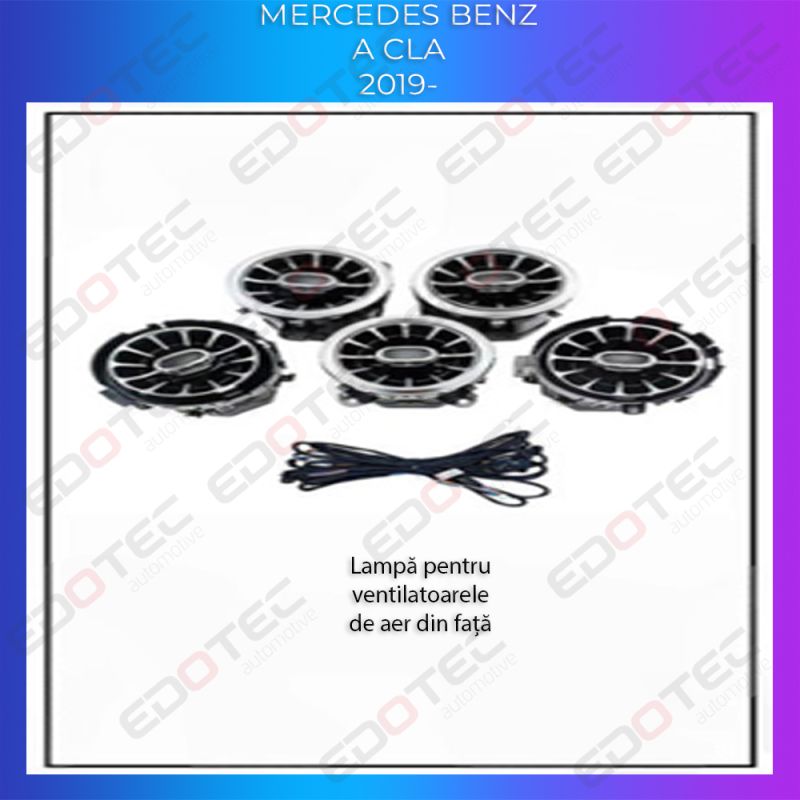 Lumini Ambientale ventilatoare fata Mercedes A W177 CLA W118 control pe sistemul original sau telefon