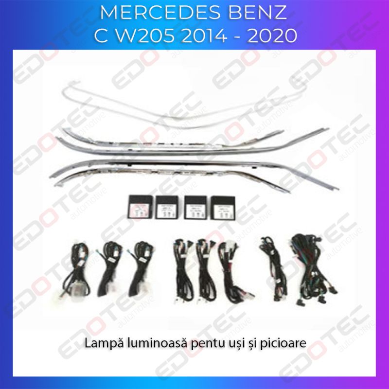 Lumini Ambientale trimuri usi picioare Mercedes C W205 GLC X253 control pe sistemul original sau telefon