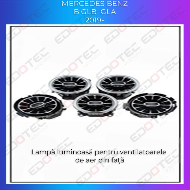 Lumini Ambientale ventilatoare fata Mercedes B GLB GLA control pe sistemul original sau telefon