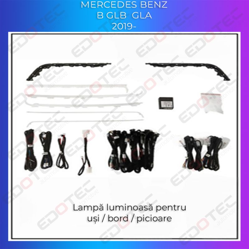 Lumini Ambientale trimuri usi picioare Mercedes B GLB GLA control pe sistemul original sau telefon