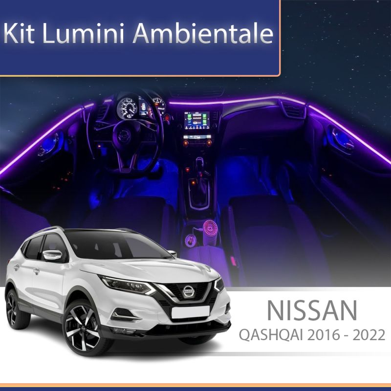 Lumini ambientale Nissan Qashqai 2016-2022 dedicat set complet control telefon sau sistem original