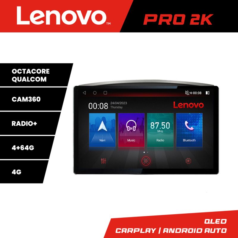 Navigatie Toyota Land Cruiser L100 2002-2006 Lenovo PRO 4+64 13 inch 2K android 4G DSP gps internet KIT-L105-automatic