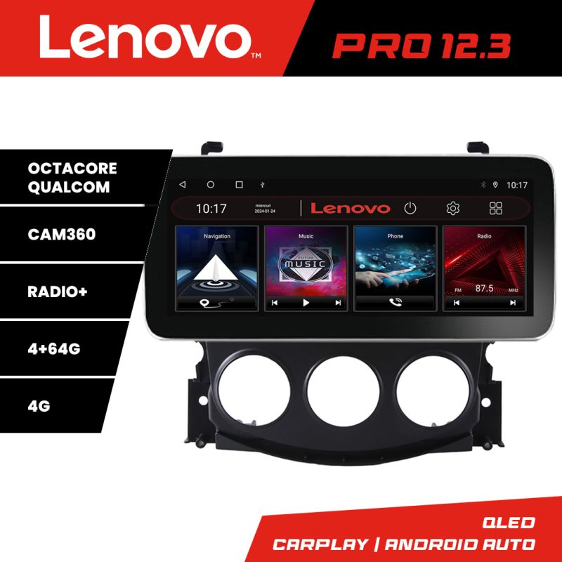 Navigatie Nissan 370Z 2008-2012 Lenovo PRO 4+64 12.3 inch qled android 4G DSP gps internet KIT-370Z