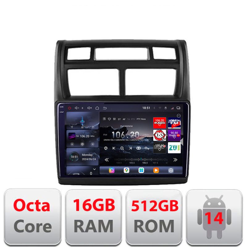 Navigatie Kia Sportage 2007-2013 Edotec Kit-023 8 core QLED 2K 16+512 360 Android Waze USB Navigatie Internet Youtube Radio