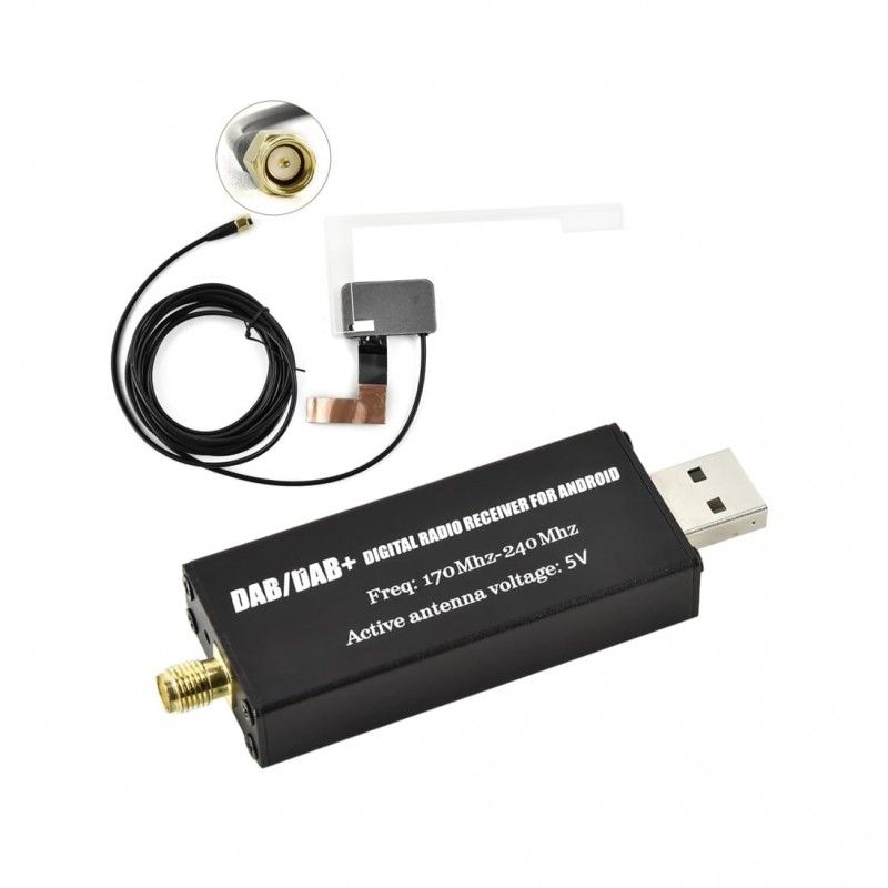 Adaptor modul de antena DAB/ DAB+ INOVA®, extern tip USB, transmisii radio inalta calitate, compatibilitate navigatii Android