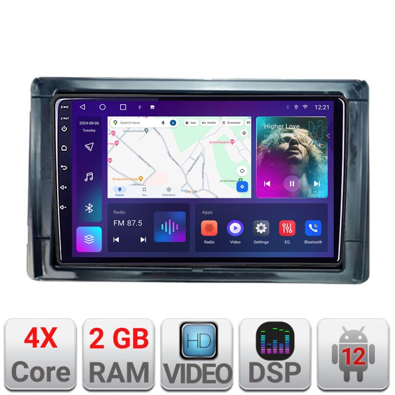 Navigatie Toyota 2DIN A-TY2DIN 2+32 GB Android Waze USB Navigatie Internet Youtube Radio