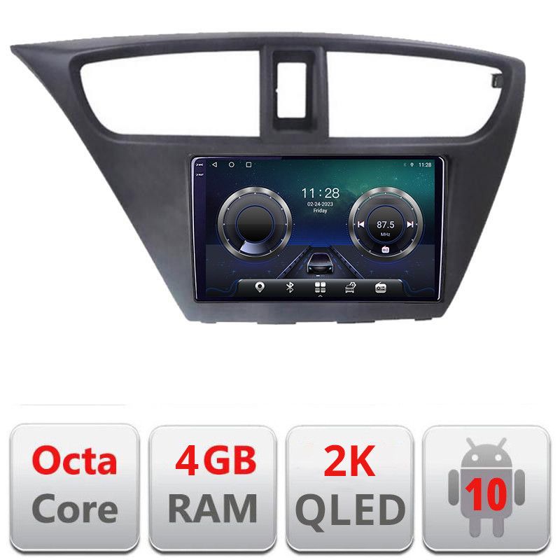 Navigatie Honda Civic 2012-2016 C-civic Android Octa Core Ecran 2K QLED GPS 4G 4+32GB 360 KIT-civic+EDT-E409-2K+ctsho006.2+ctmultilead.2+cab-un