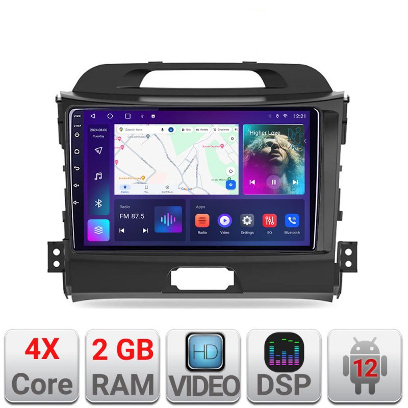 Navigatie Kia Sportage 2010- A-325 2+32 GB Android Waze USB Navigatie Internet Youtube Radio