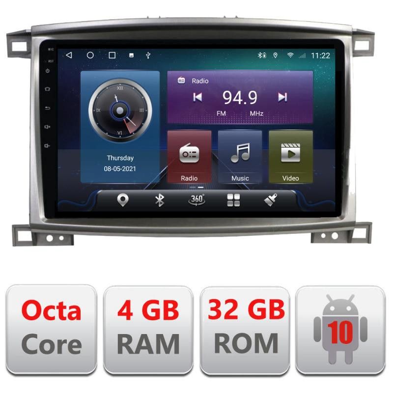 Navigatie Toyota Land Cruiser L100 2002-2008 C-l100 Octa Core cu Android Radio Bluetooth Internet GPS WIFI 4+32GB