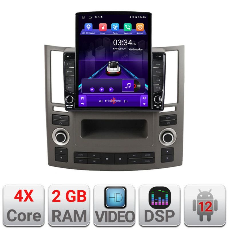 Navigatie Infiniti FX45 2007-2009 Android radio gps internet quad core 2+32 ecran vertical 9.7