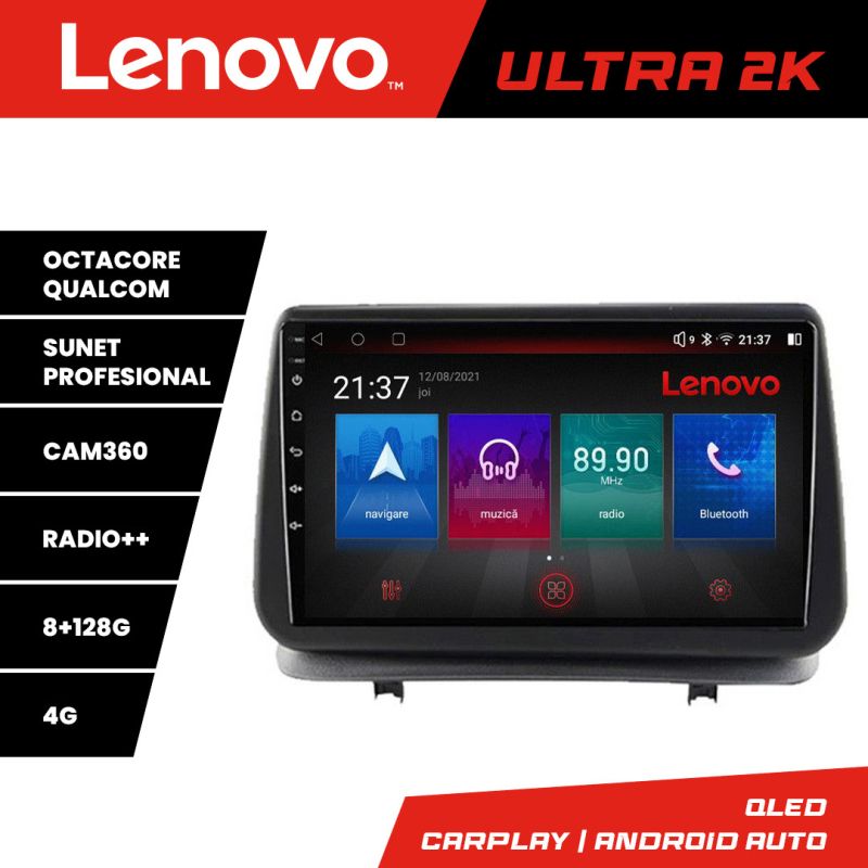 Navigatie Renault Clio 3 2005-2013 Octa Core Android Radio Bluetooth GPS WIFI/4G DSP 2K 8+128GB 360 Toslink