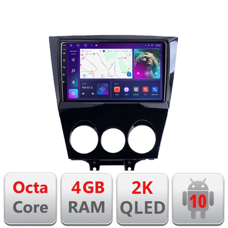 Navigatie Mazda RX8 2003-2008 Android Octa Core Ecran 2K QLED GPS 4G 4+32GB 360 kit-rx8-03+EDT-E409-2K